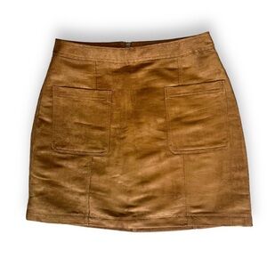 Old Navy Mini Skirt Tan Size 2 Faux Suede Y2K 90s Skirt